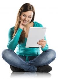 Woman Looking at a Tablet Computer