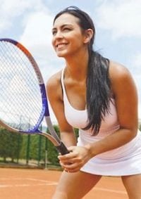 Woman On Tennis Court